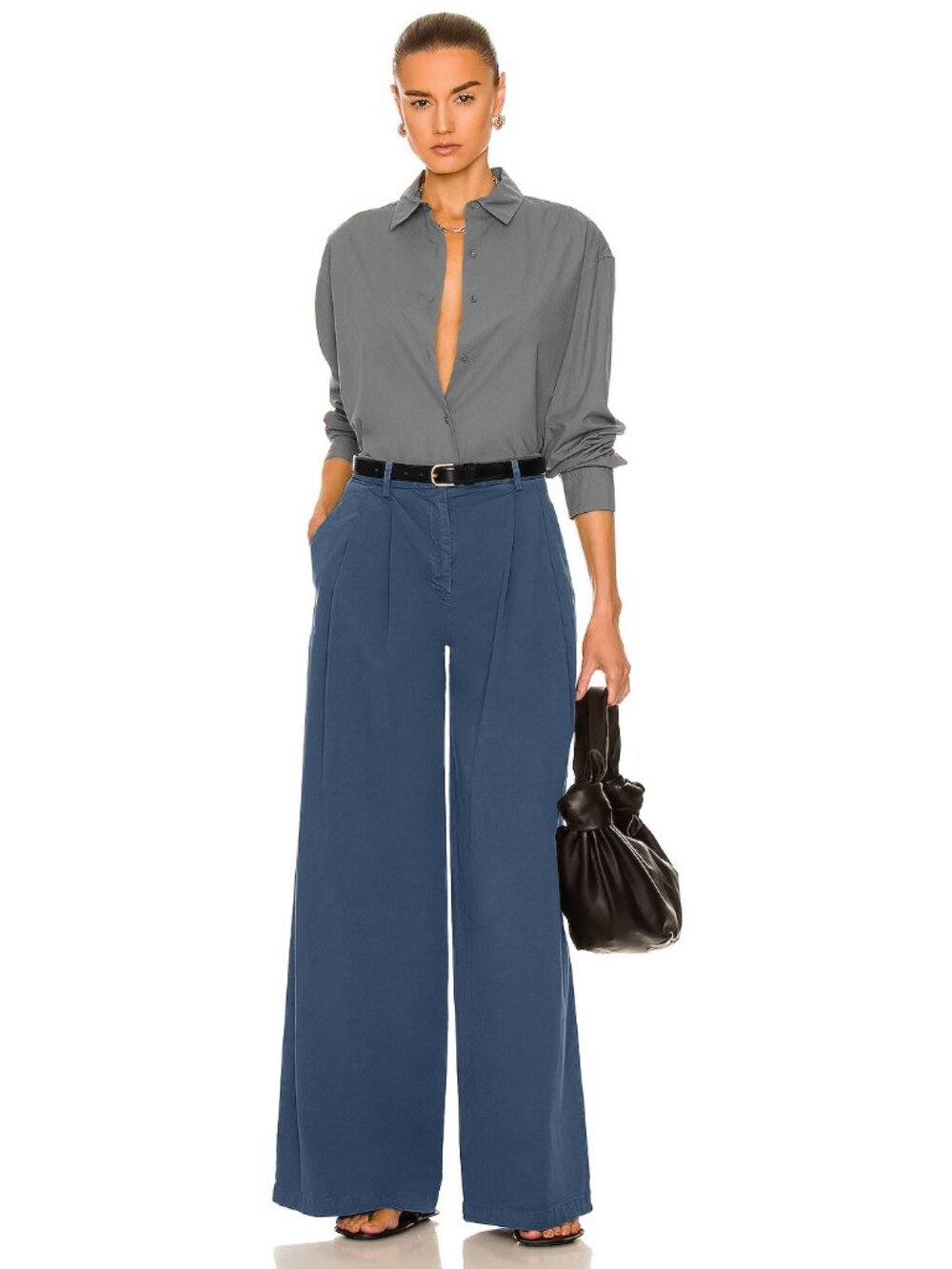 Nili Lotan "Dillon" Wide Leg Pants in Blue, size 8 - Picture 8 of 8